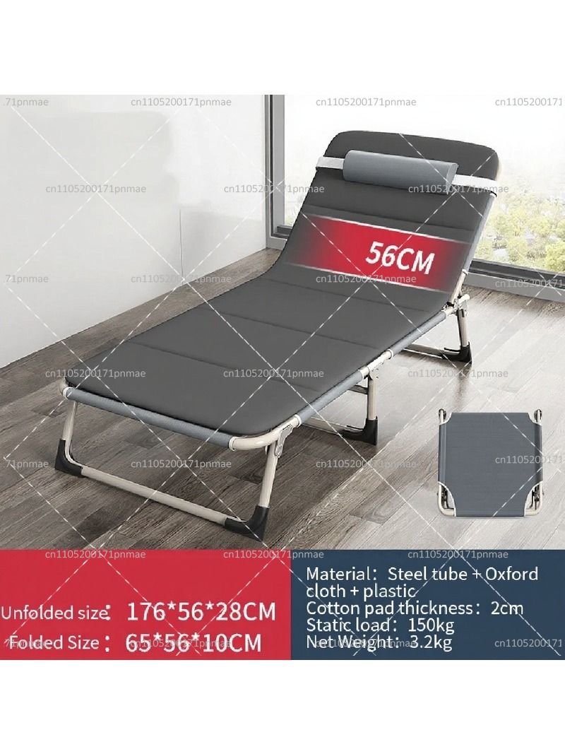 Outdoor Camping Chairs Folding - Letto Singolo Pieghevole in Metallo, Moderno