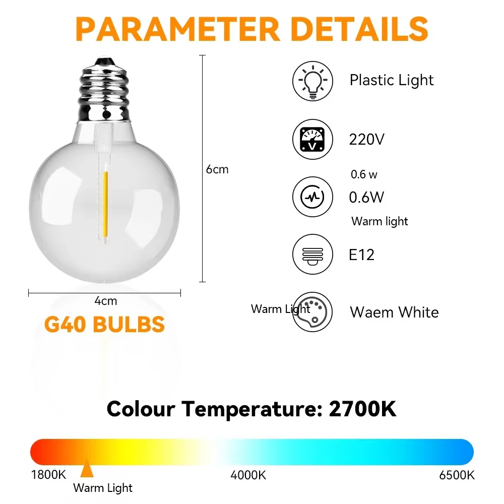 30M 15M Fata String Light G40  - Outdoor Camping Lights String recensione e prezzo
