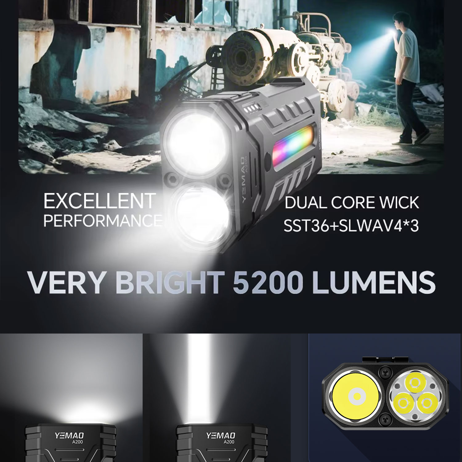 Torcia LED RGB portatile multi - Outdoor Camping Adventure Lamp recensione e prezzo